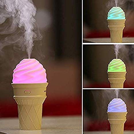 Colorful LED light humidifier used as night lamp and air freshener