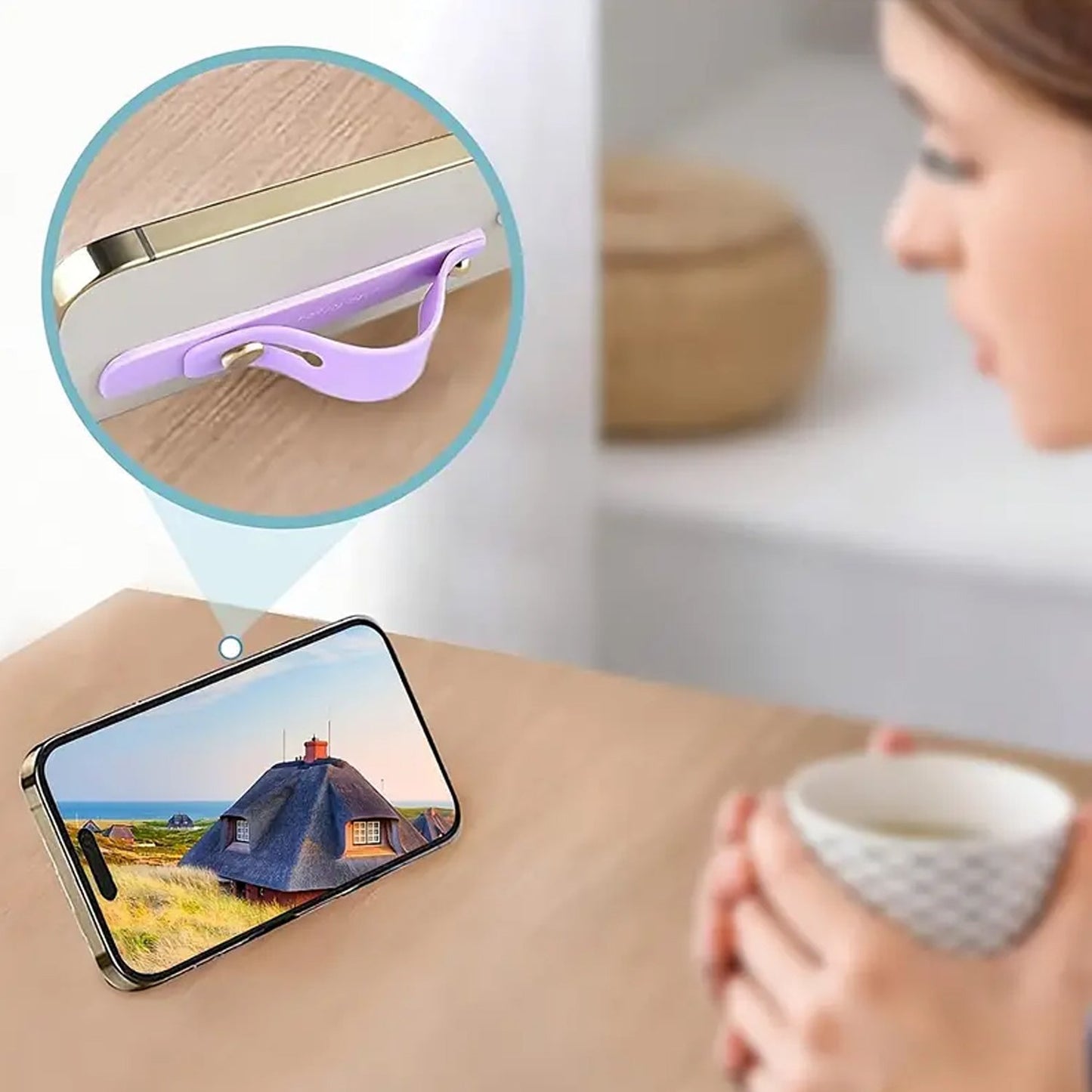 Portable lightweight phone holder grip strap for smartphones