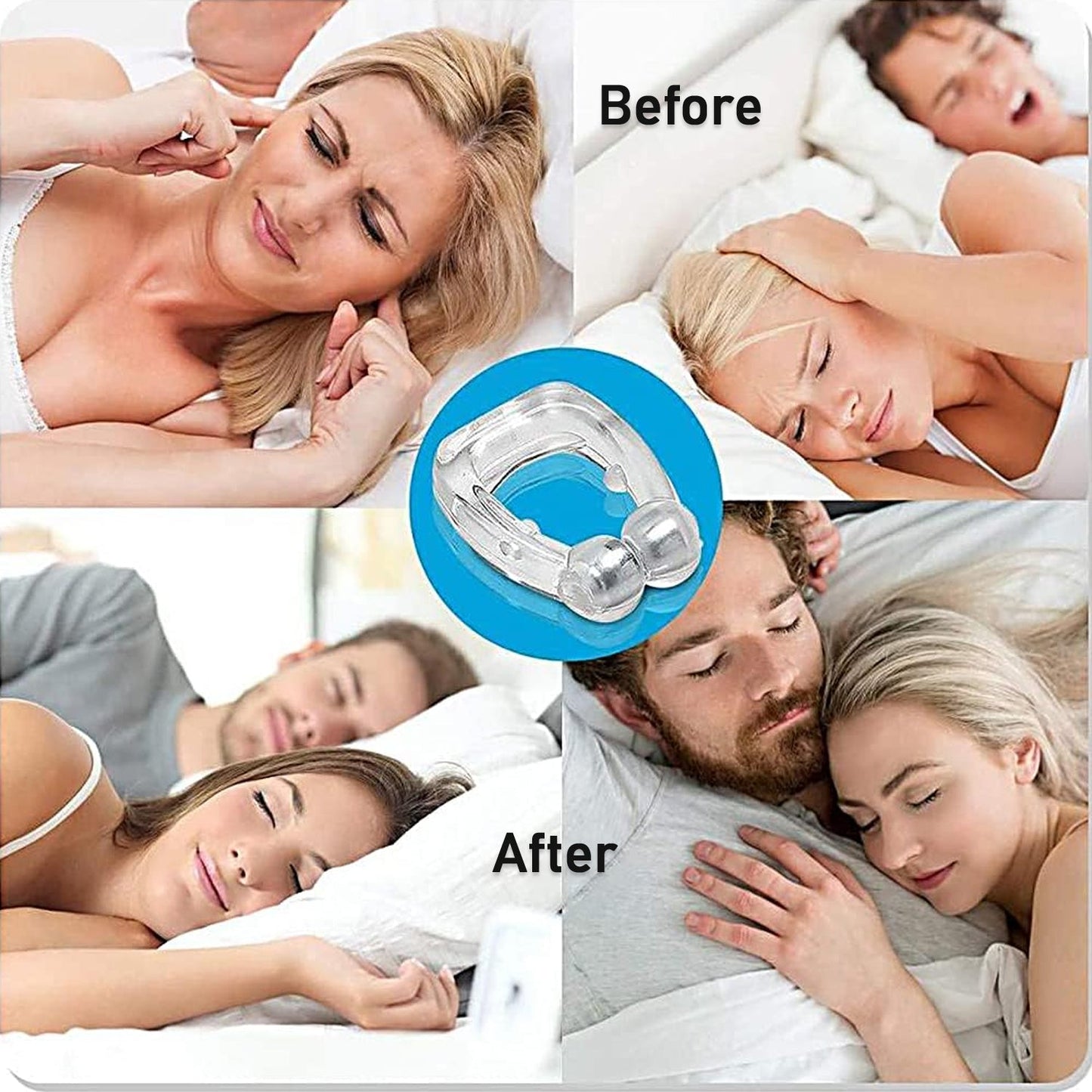 Magnetic anti snore nose clip improving breathing during sleep
