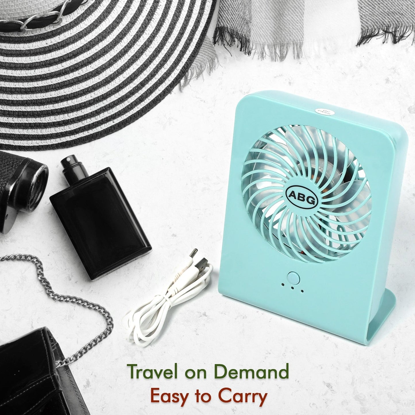 Portable quiet fan with adjustable airflow settings