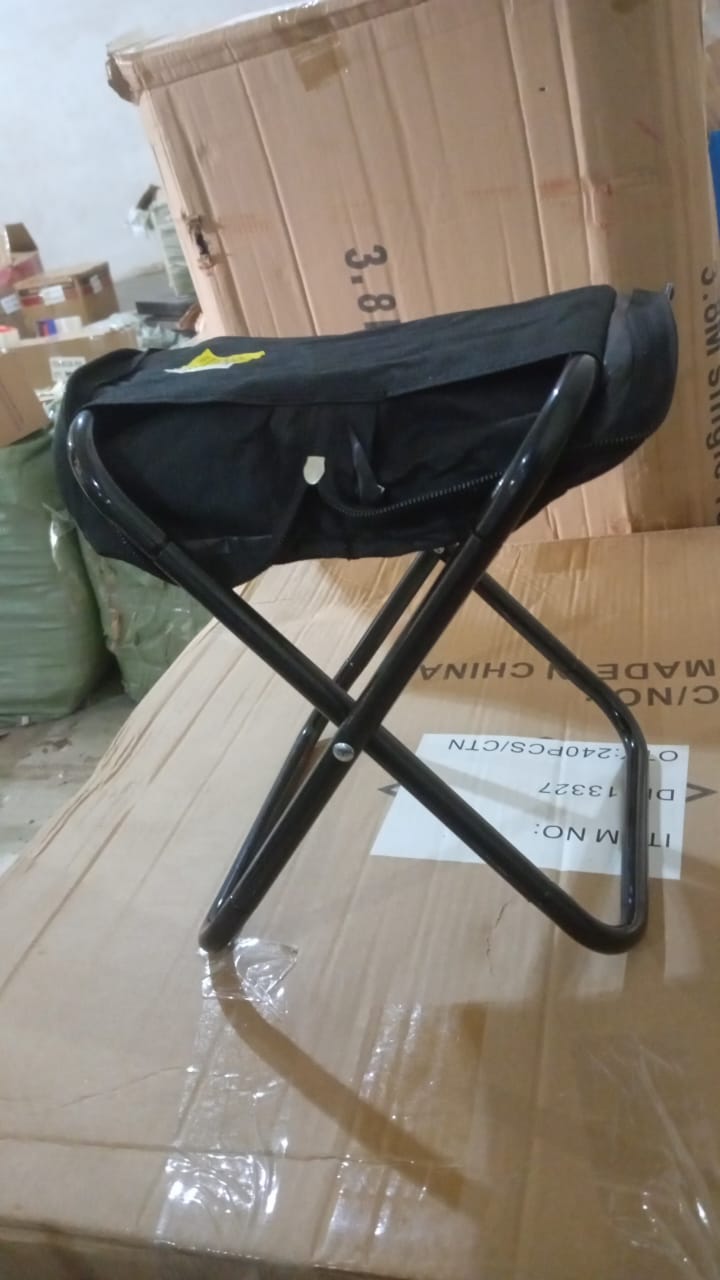 Collapsible stool lightweight travel seat in backpack gear