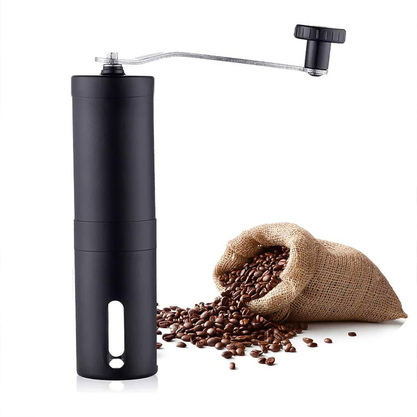 Stainless GrindPro, Portable travel coffee grinder hand crank stainless steel