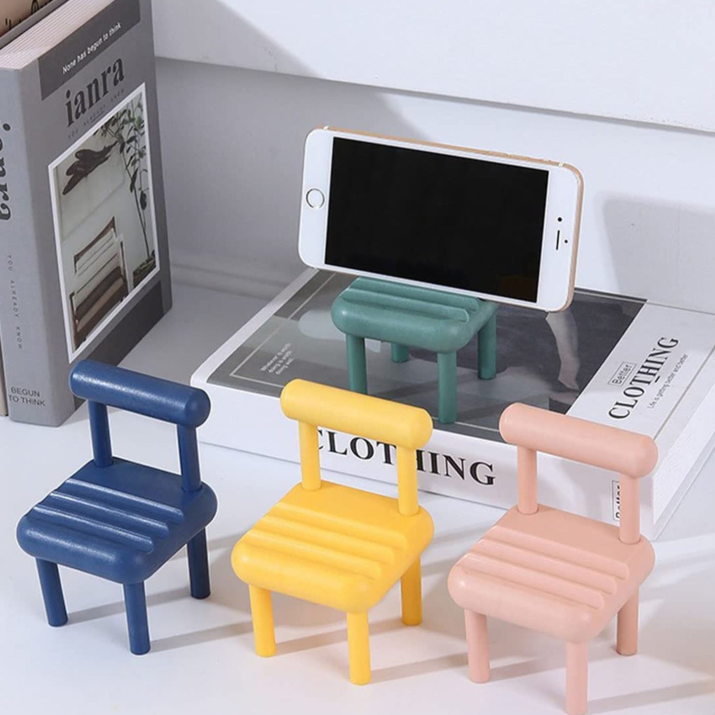 Stylish desktop wooden phone holder for office or home