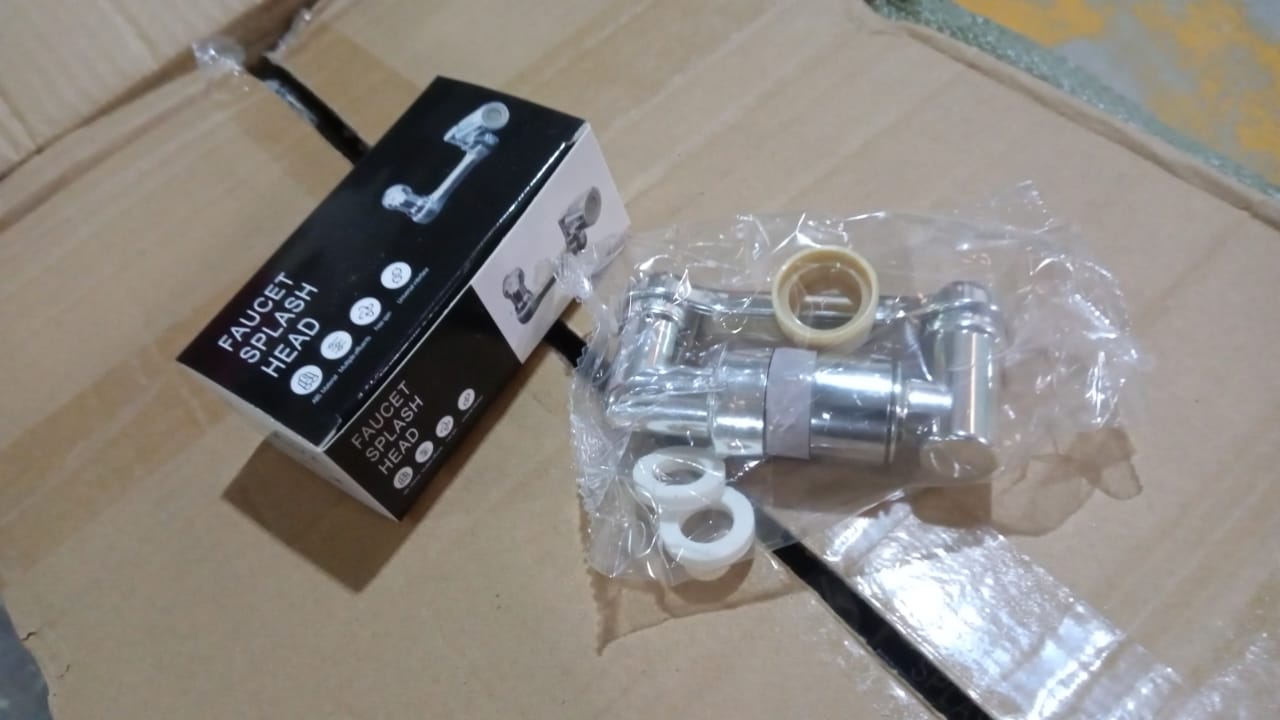 Easy install faucet splasher head extender adjustable spray mode