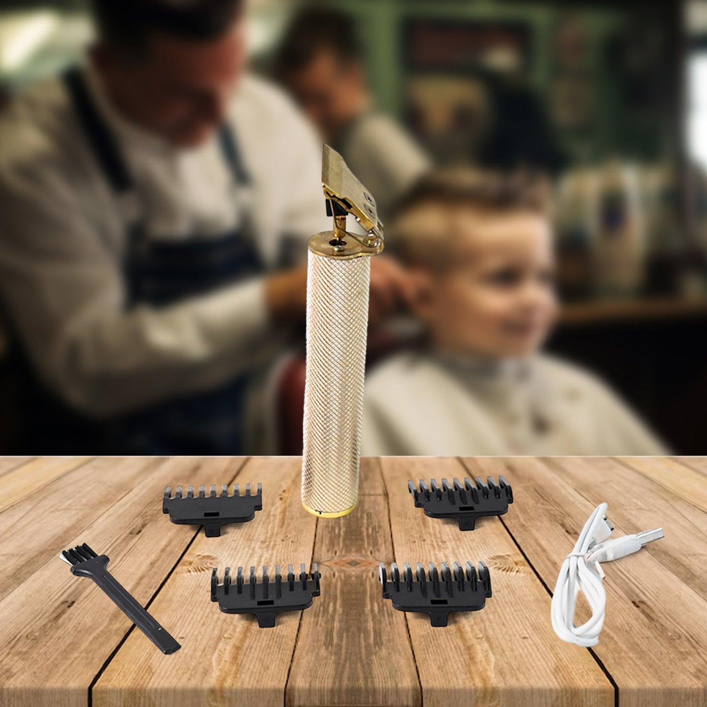 Professional hair cutting machine for men, suitable for all hair types and beard styles, with fast blade cleaning