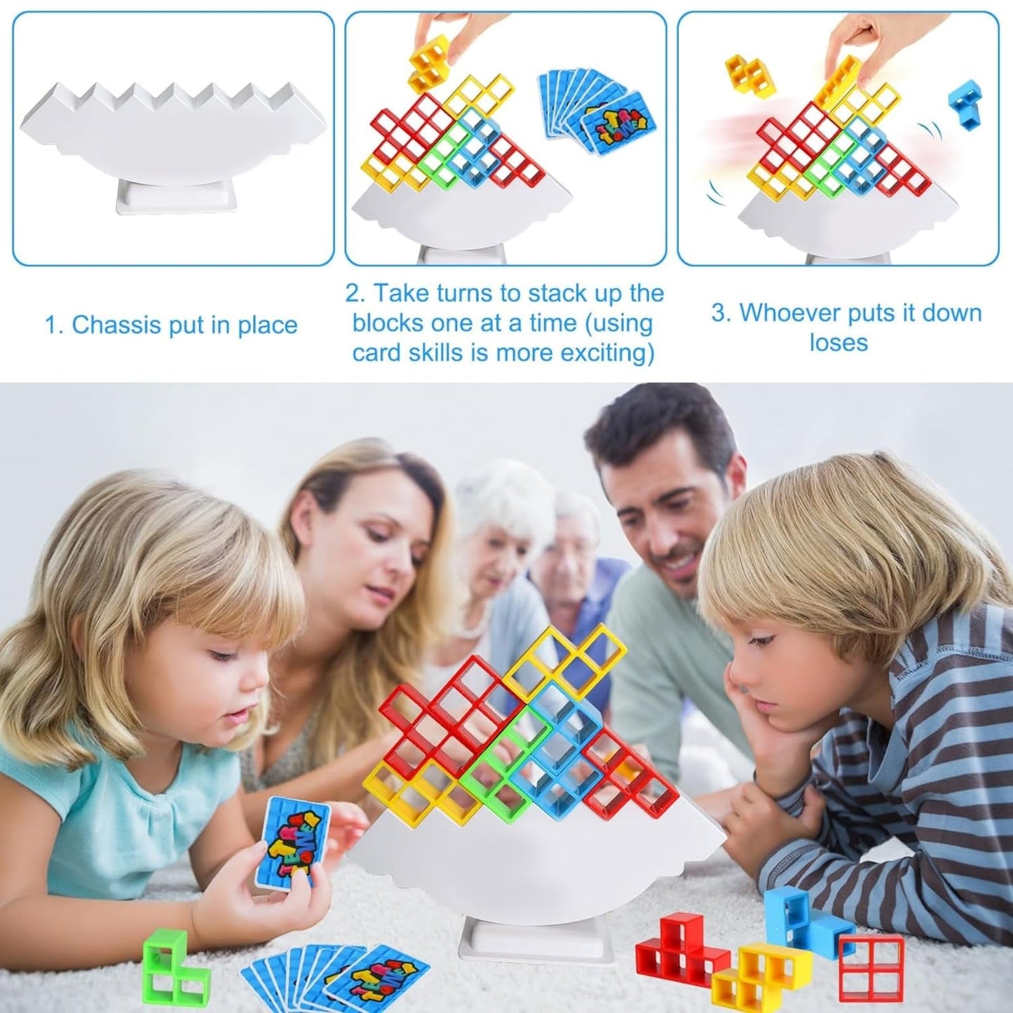 Creative skill building 3D balance blocks for children
