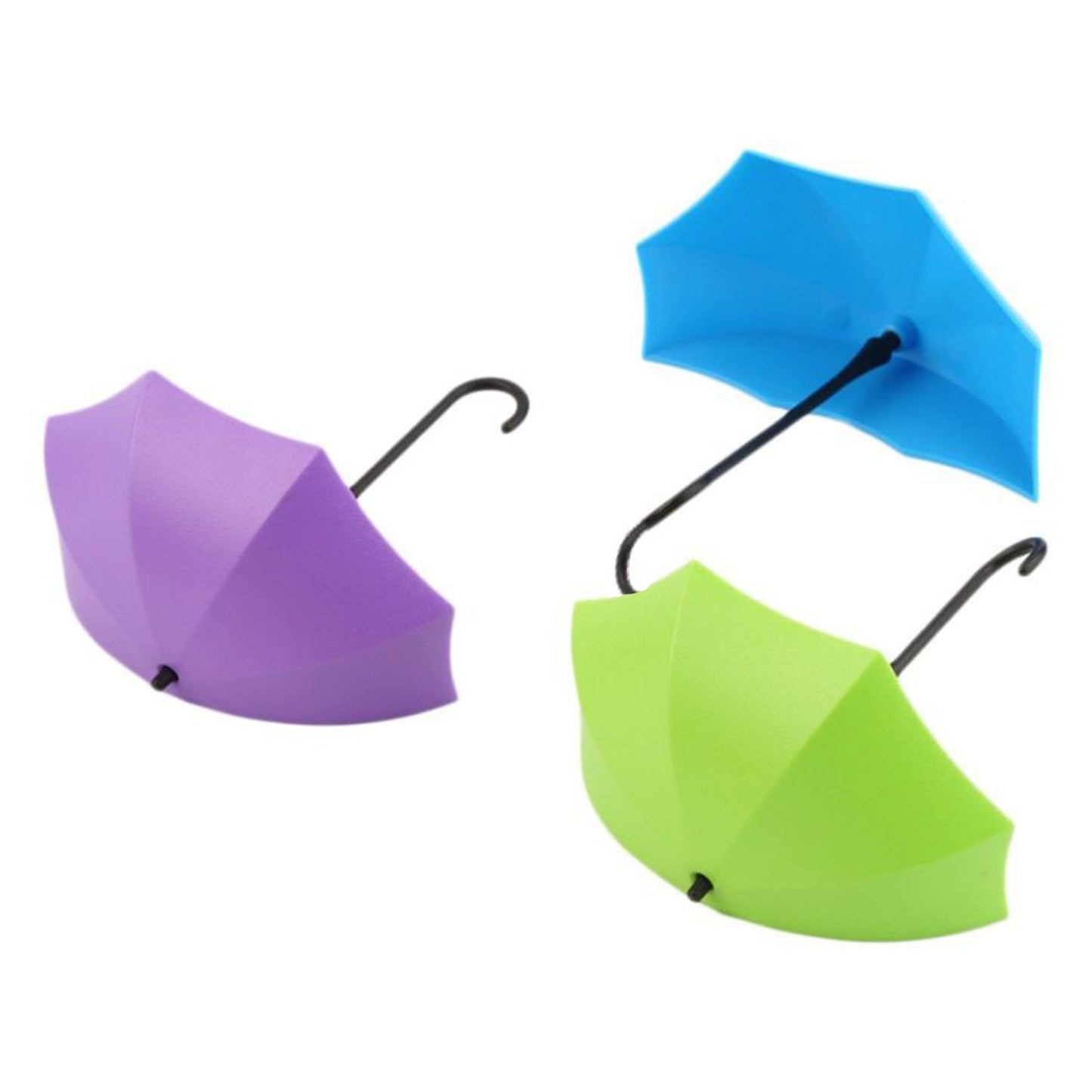 Adhesive umbrella wall hook offering dual function for hanging and storage