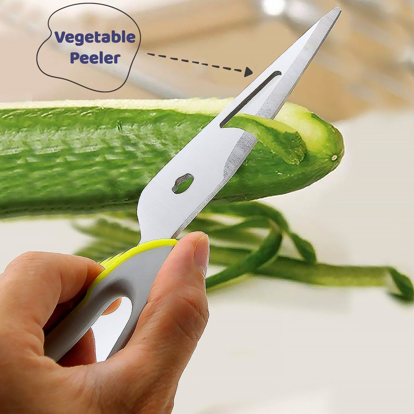 Multi-purpose kitchen scissors peeling vegetables and fruits