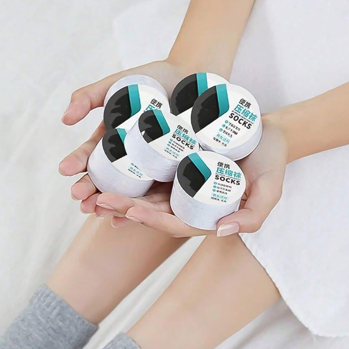 Travel friendly disposable socks packaged compact for daily use