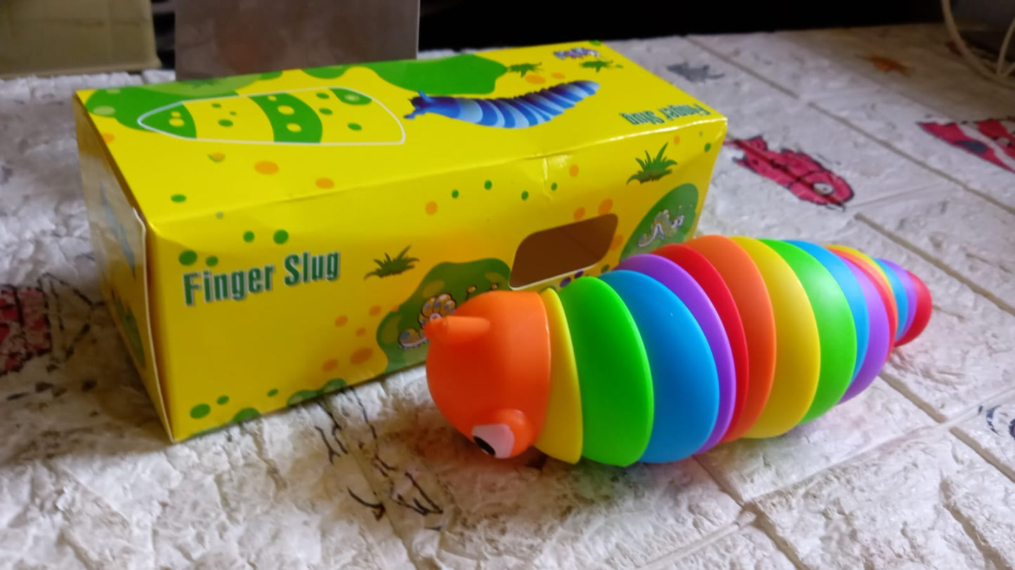 Creative sensory rainbow slug fidget toy for hand exercise