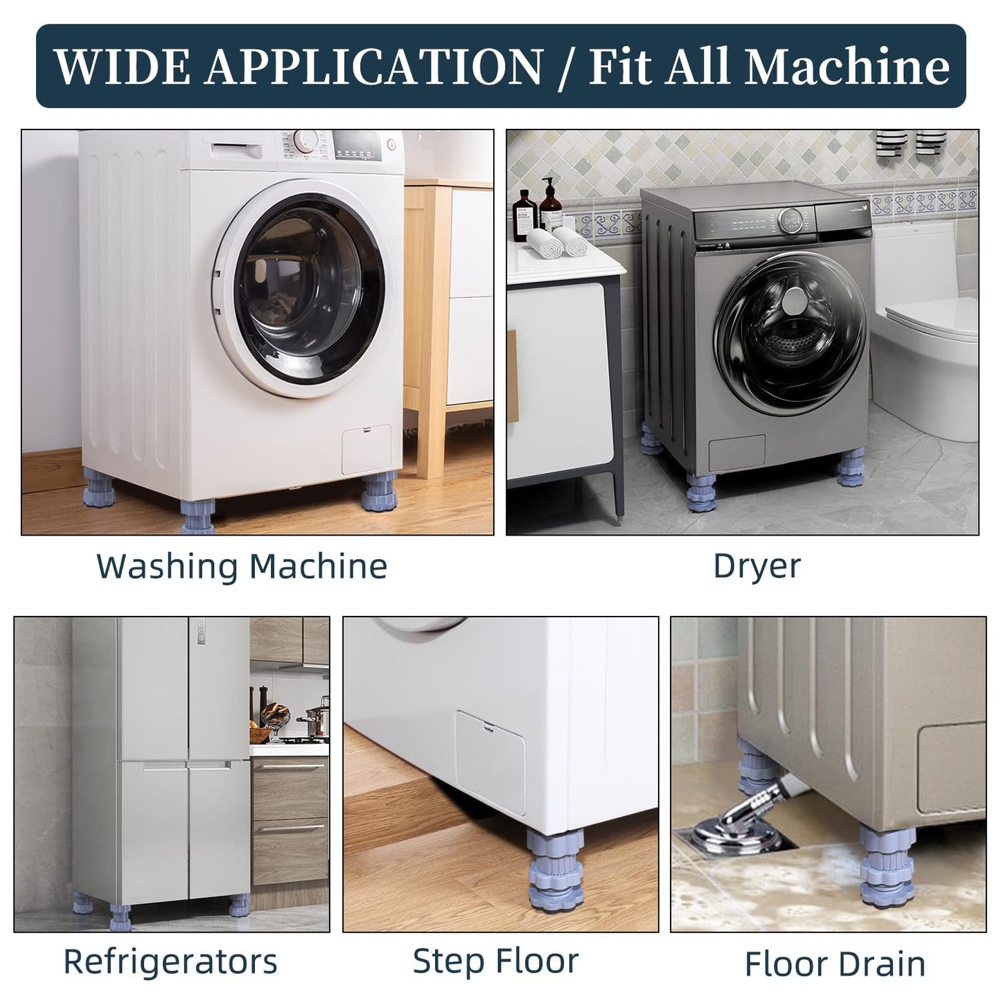 Non-slip washing machine stabilizer pad closeup