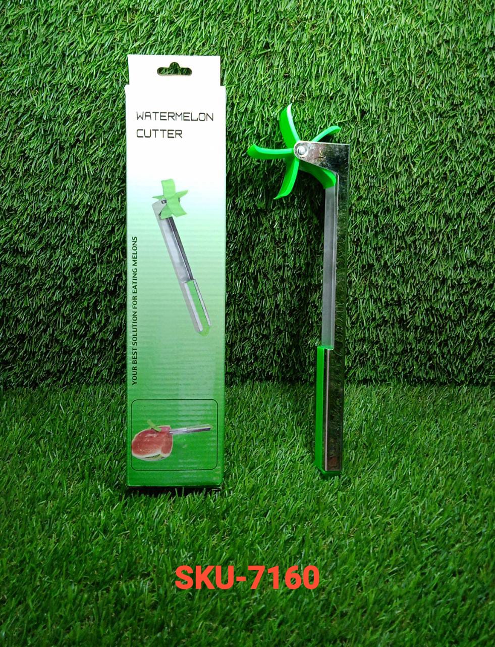 Windmill watermelon cutter with stainless steel automatic slicing blade