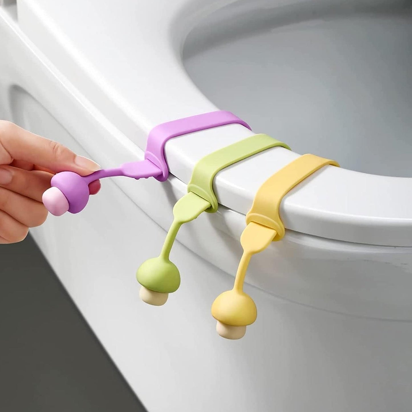 Silicone toilet seat lifter band no damage residue clear band