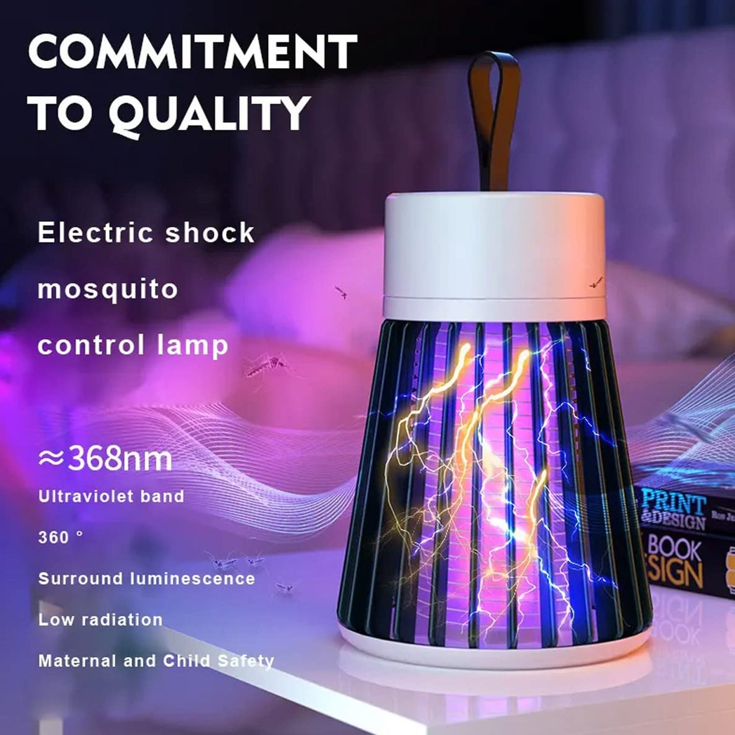 Lightweight mosquito zapper with USB power cable
