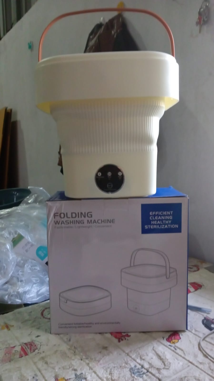 Mini foldable laundry machine with digital touch control
