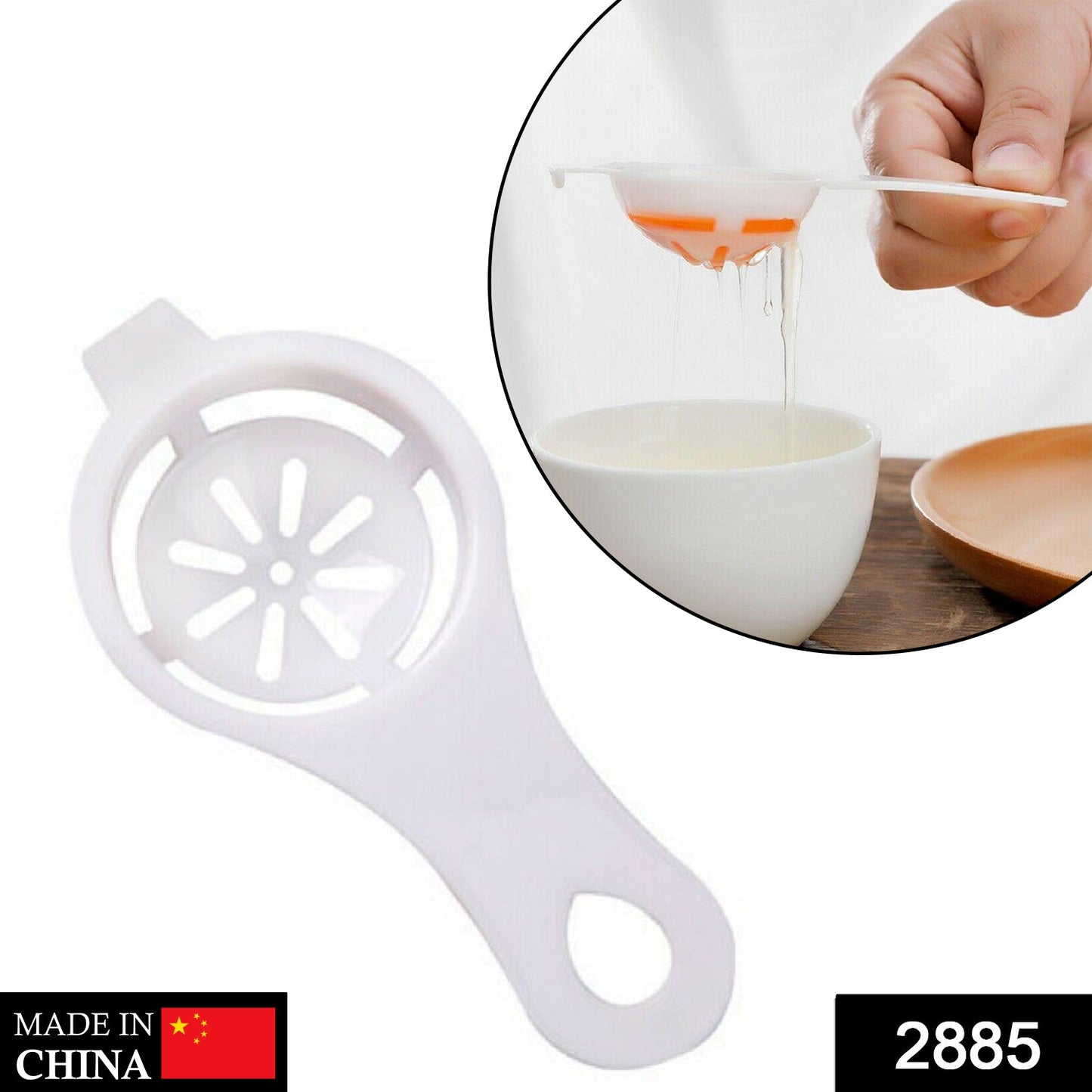 Eco-friendly egg separator spoon with smooth design to keep yolk intact and separate whites