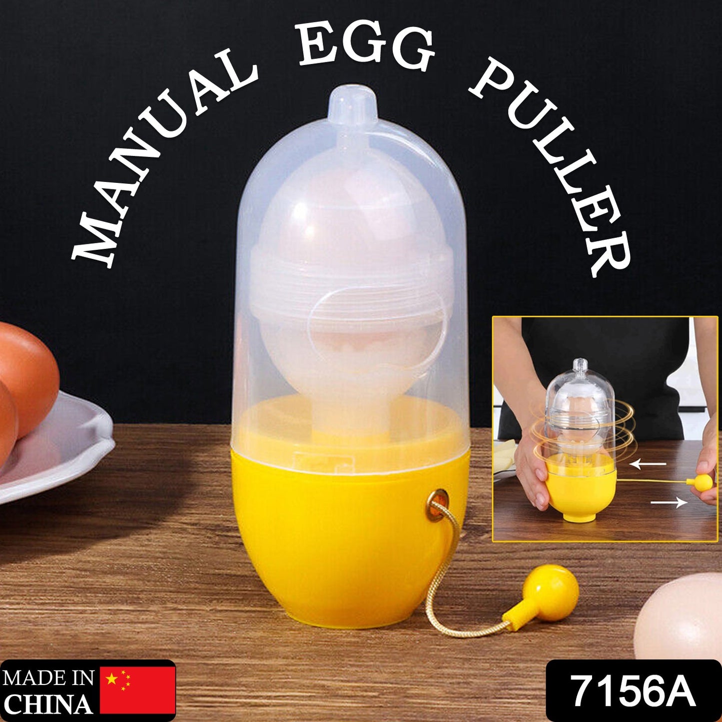 Household centrifugal egg scrambler for safe egg mixing inside shell