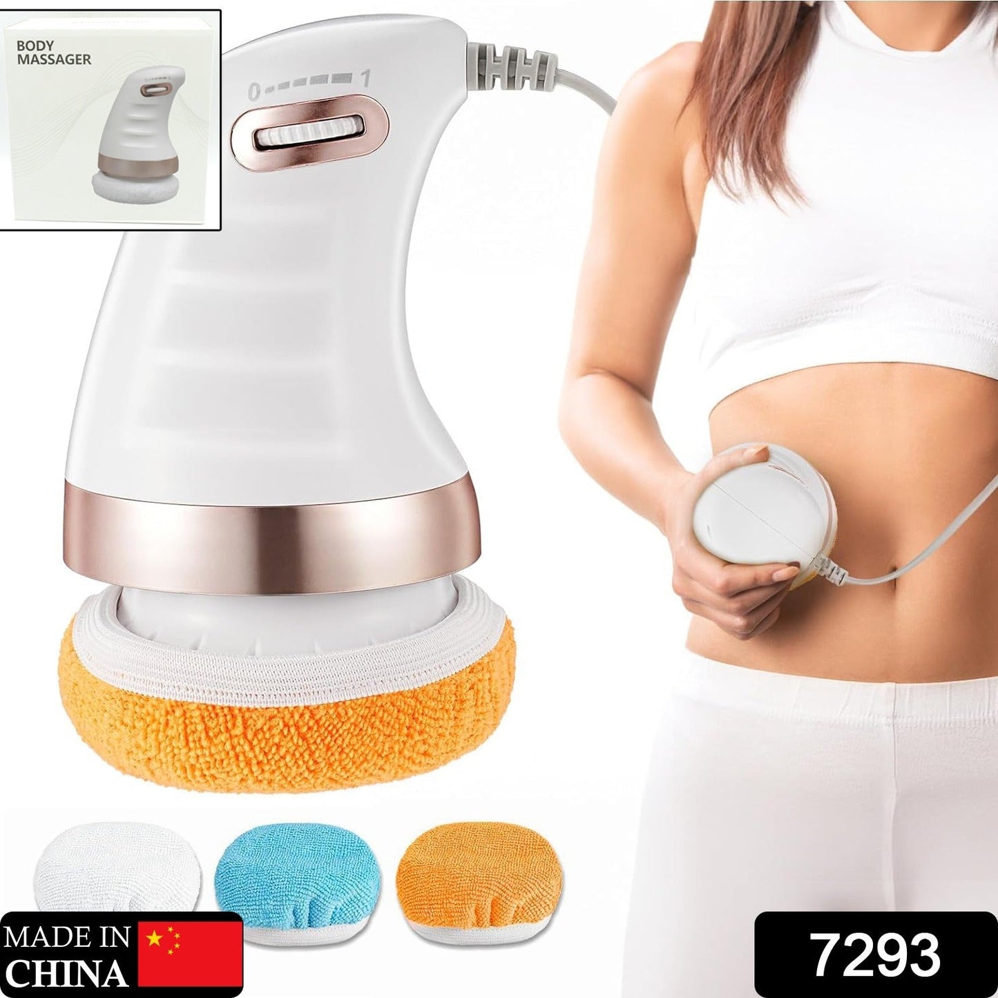 Handheld sculpting massager targeting belly and waist fat areas