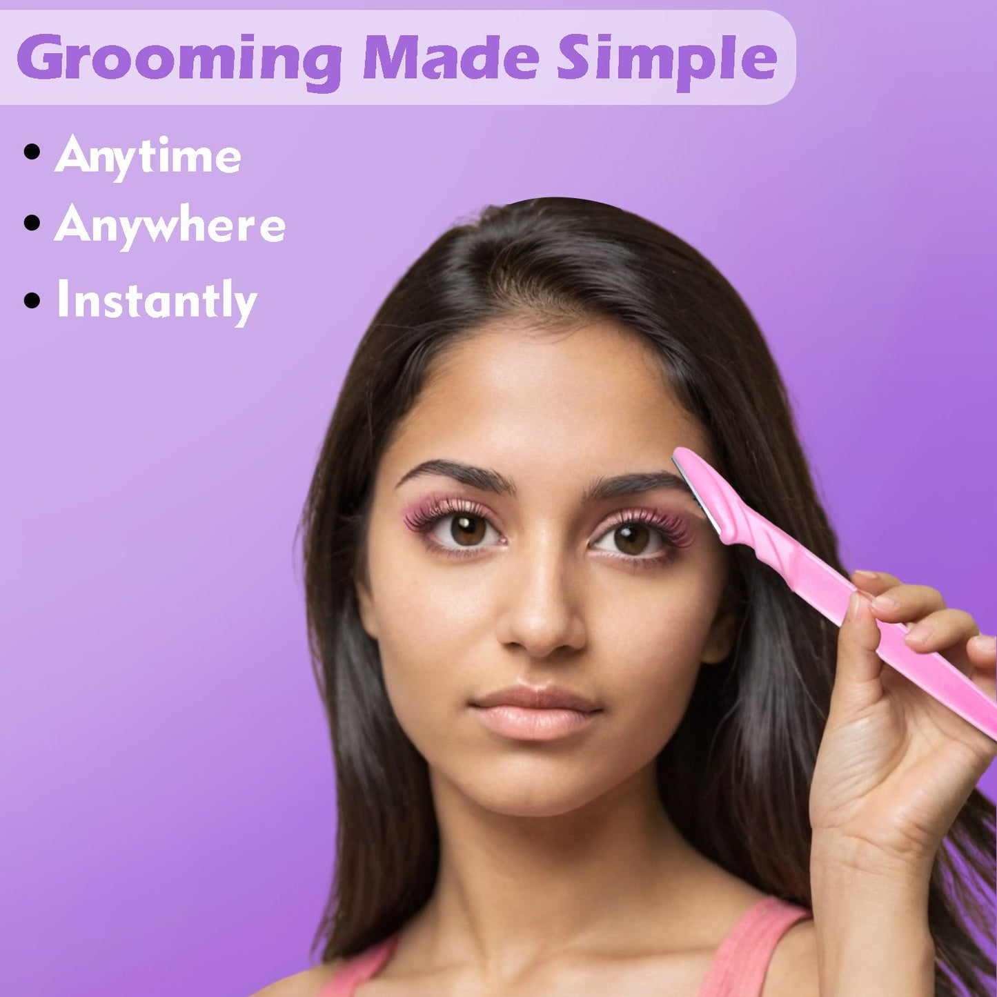 Personal care eyebrow trimmer razor used for grooming face