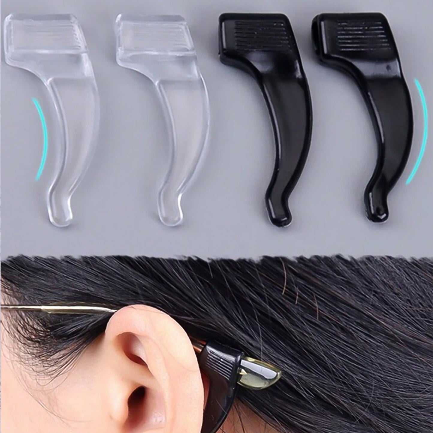 Anti-Slip Silicone Glasses Ear Hooks, Eyewear silicone ear hooks used for kids and adult glasses