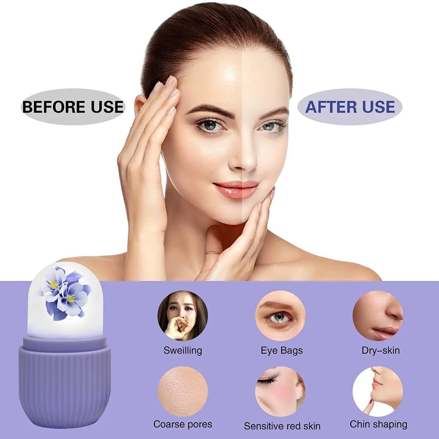 Lightweight beauty ice roller for travel and home use, after and before use of facial roller ice massager
