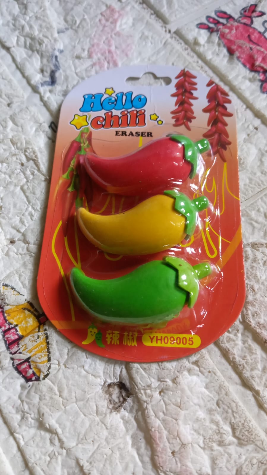 Soft colorful chili erasers, perfect for classroom rewards and festival return gifts in India