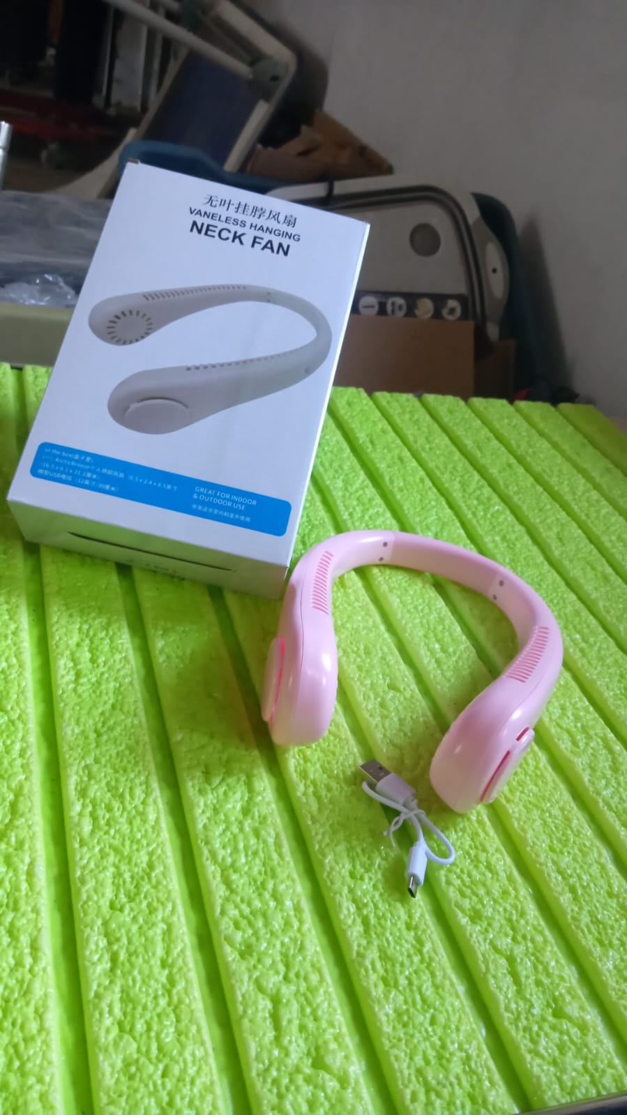 Compact portable neck fan with twin turbine cooling system