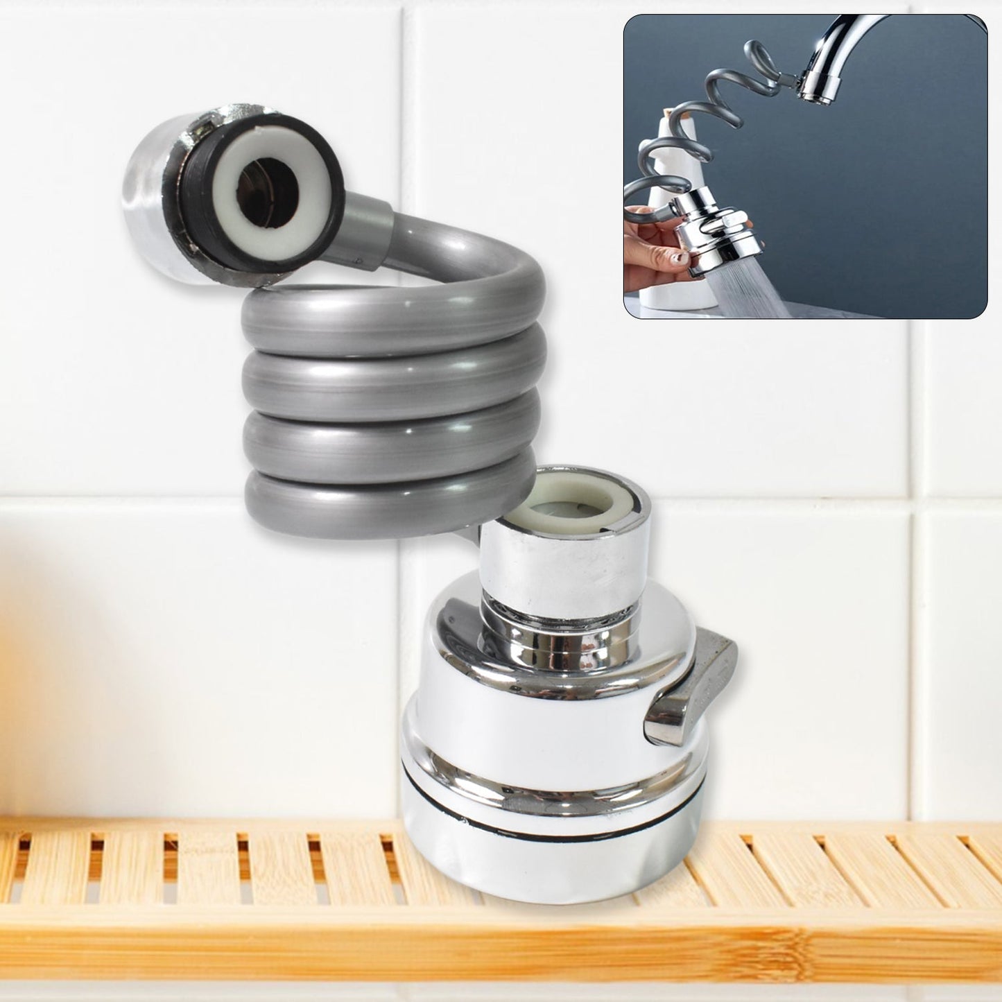 Flexible Faucet Extender, 360 degree faucet extender kitchen sprayer anti splash attachment