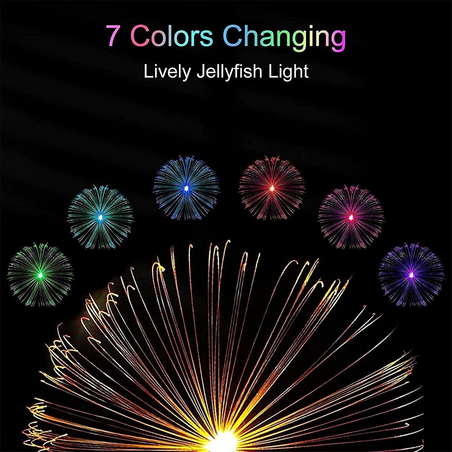 Waterproof solar garden lights with 7 colour changing LEDs