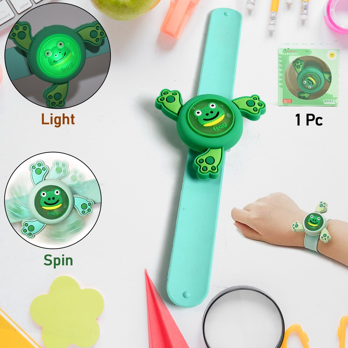 Flexible silicone slap-on LED wristband for kids