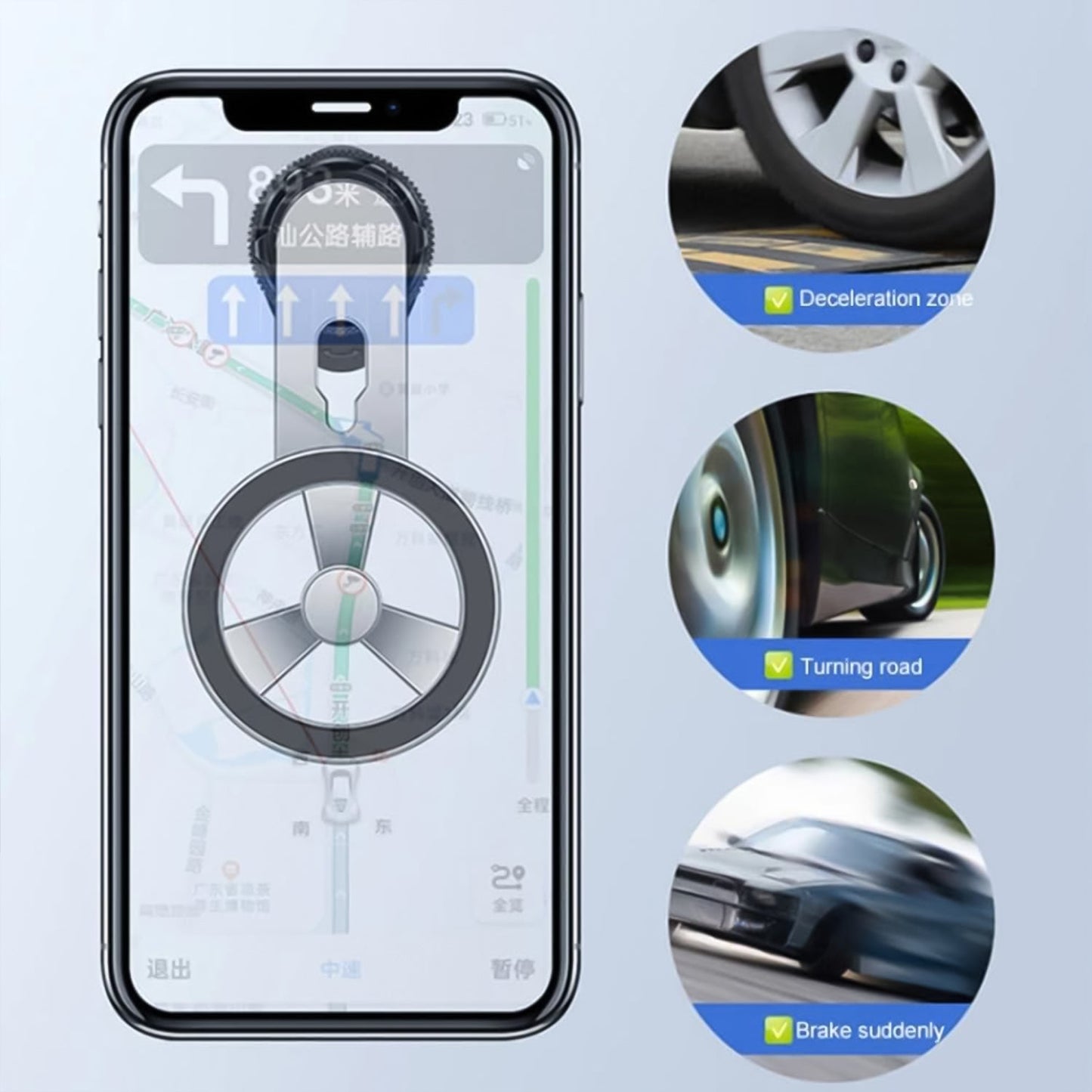 360-Degree Adjustable Air Vent Magnetic Holder, Universal compact car phone mount with strong magnetic grip
