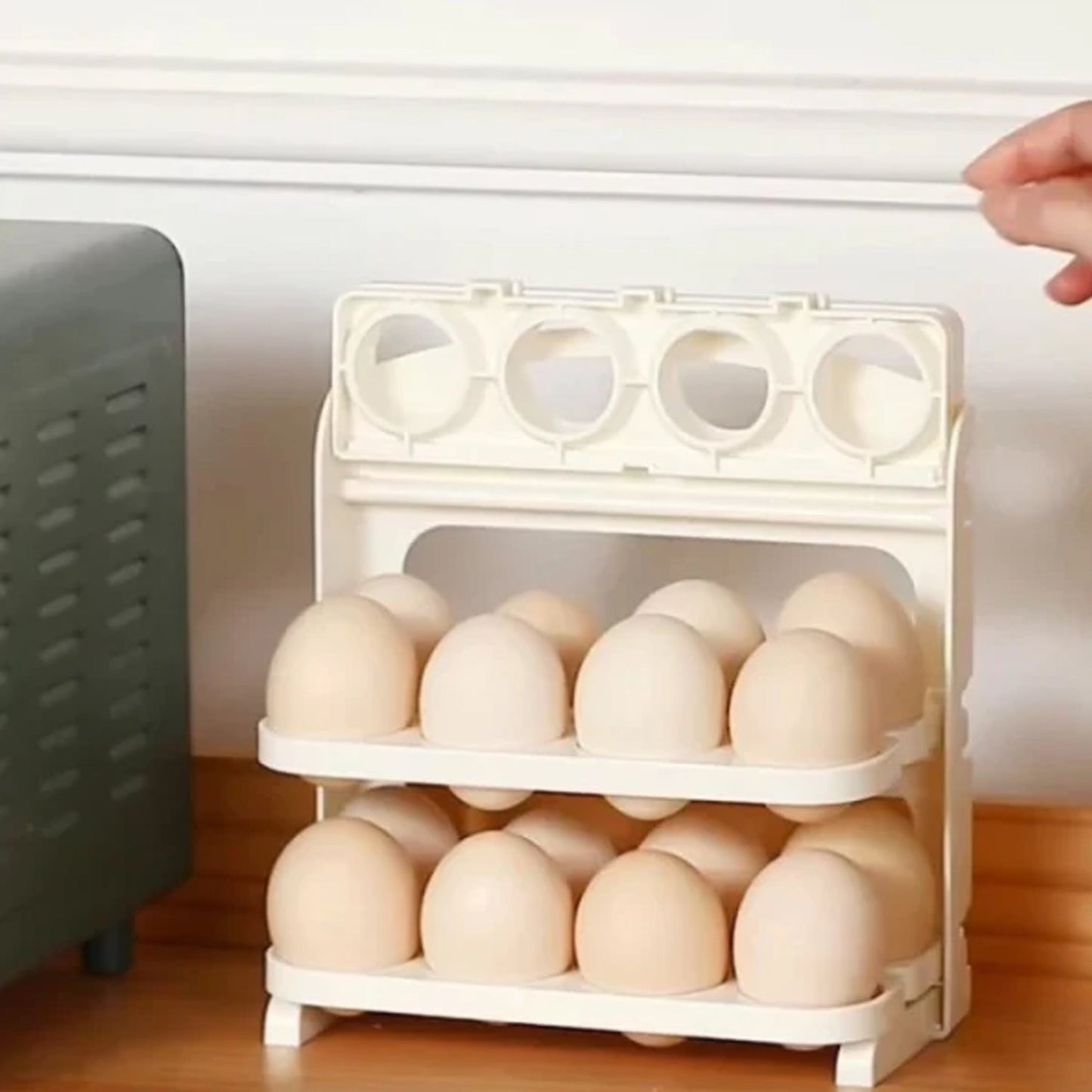 Foldable 3-layer egg storage tray food grade plastic