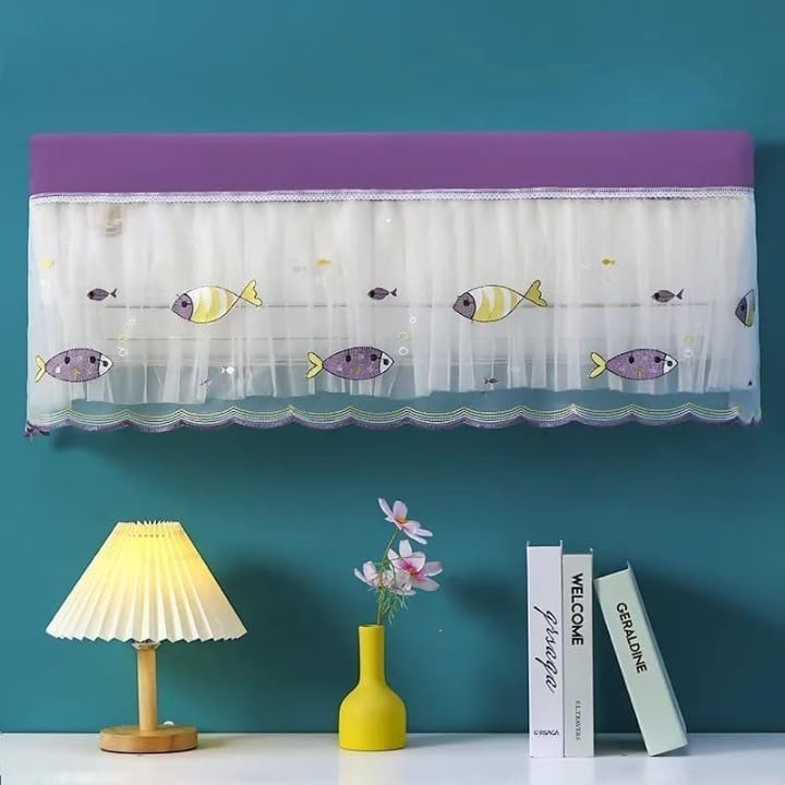 Foldable split AC dust cover with decorative pattern design