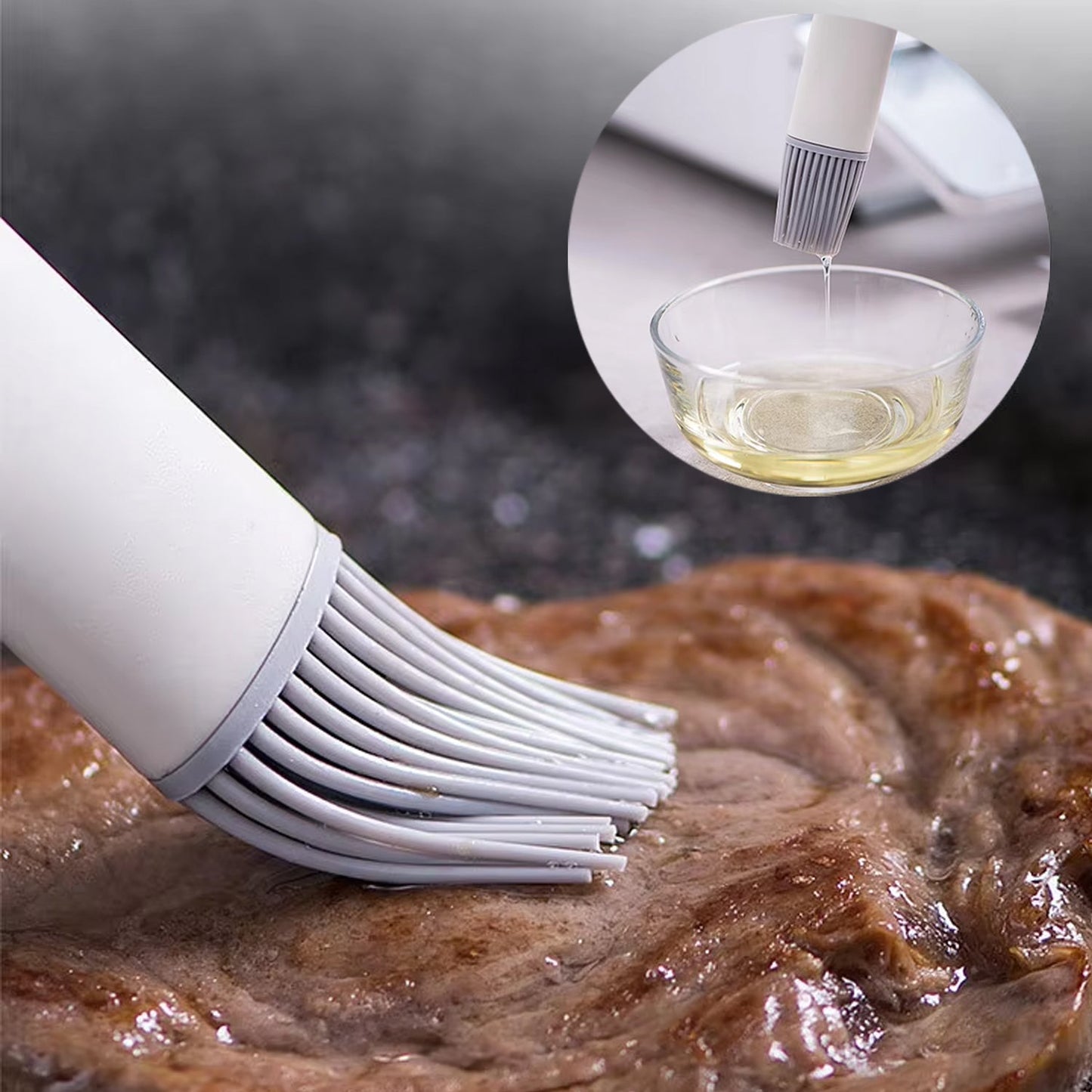 Marinade Basting Brush, Multipurpose kitchen silicone pastry brush for baking and bbq