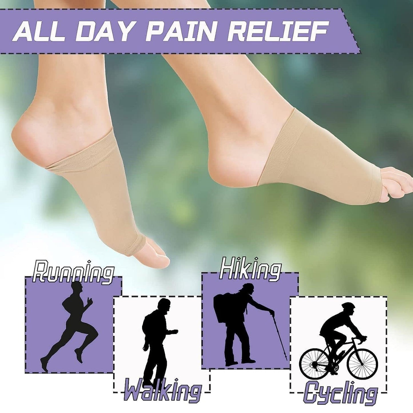 Breathable foot support sleeve for men and women flat feet