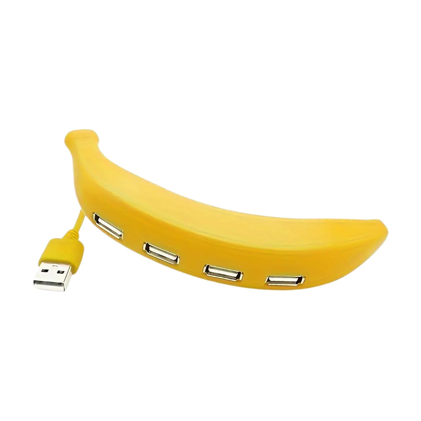 Compact USB hub banana design travel friendly multi-port expander