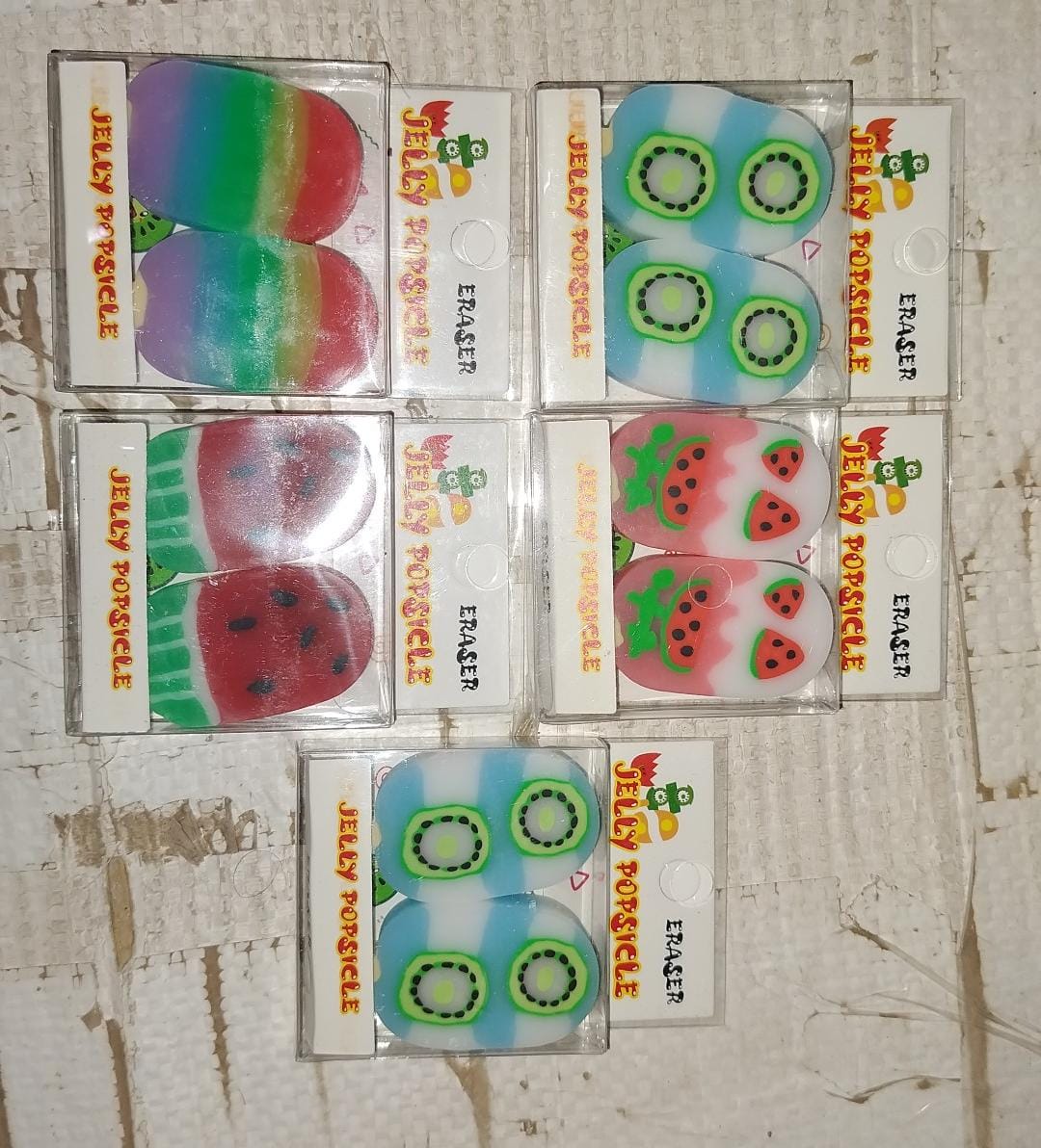 Fun stylish jelly sicle erasers easy to carry in pencil case
