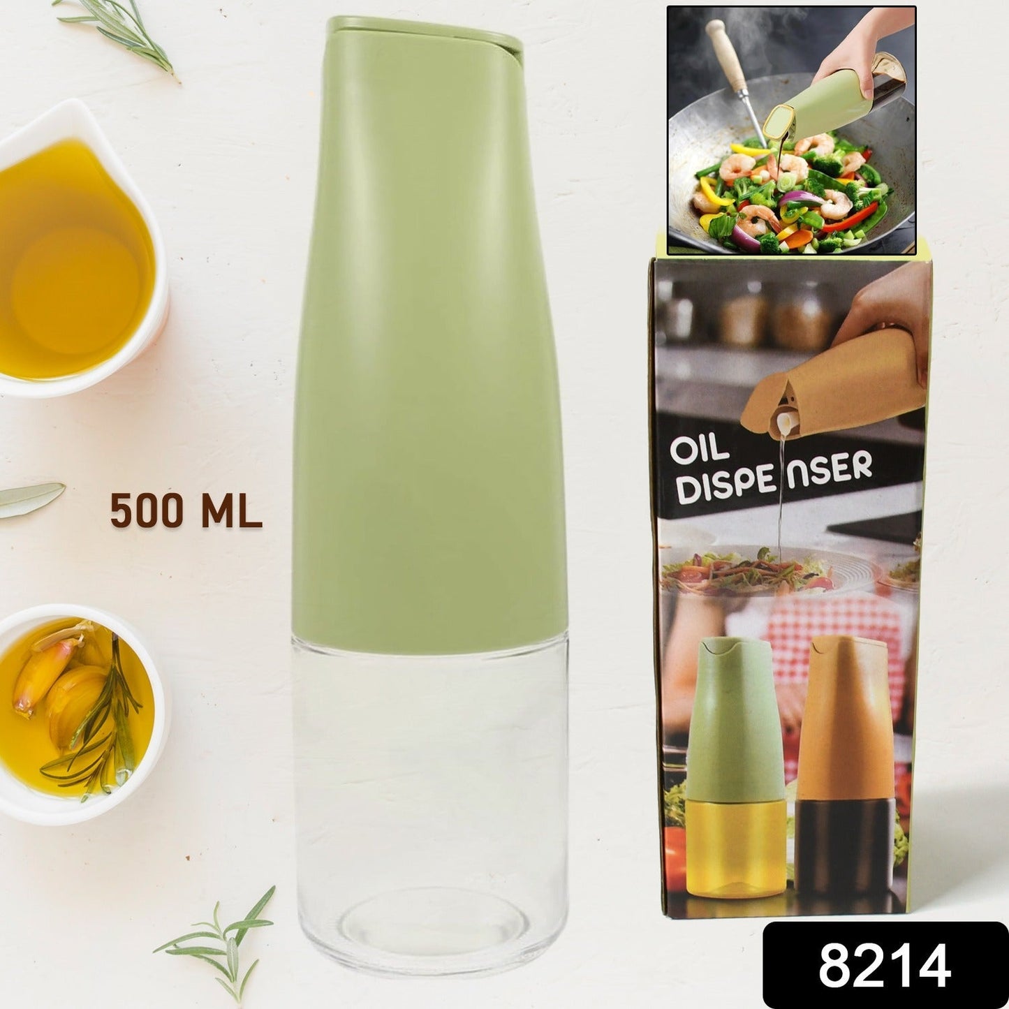 Food grade cooking oil bottle with spill proof silicone lid