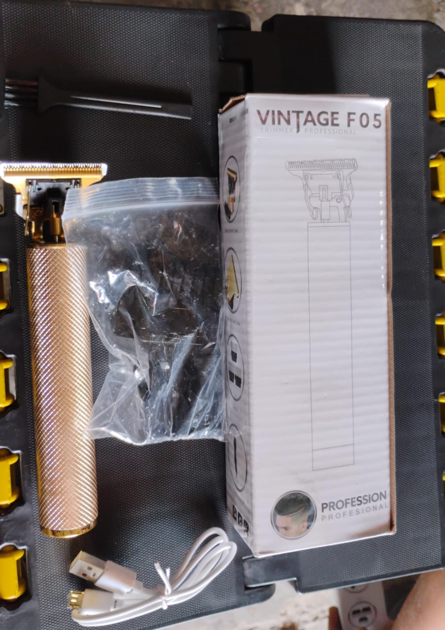 Hair trimmer with simple one-key operation for safe, quick trims, featuring guide comb sets for style versatility