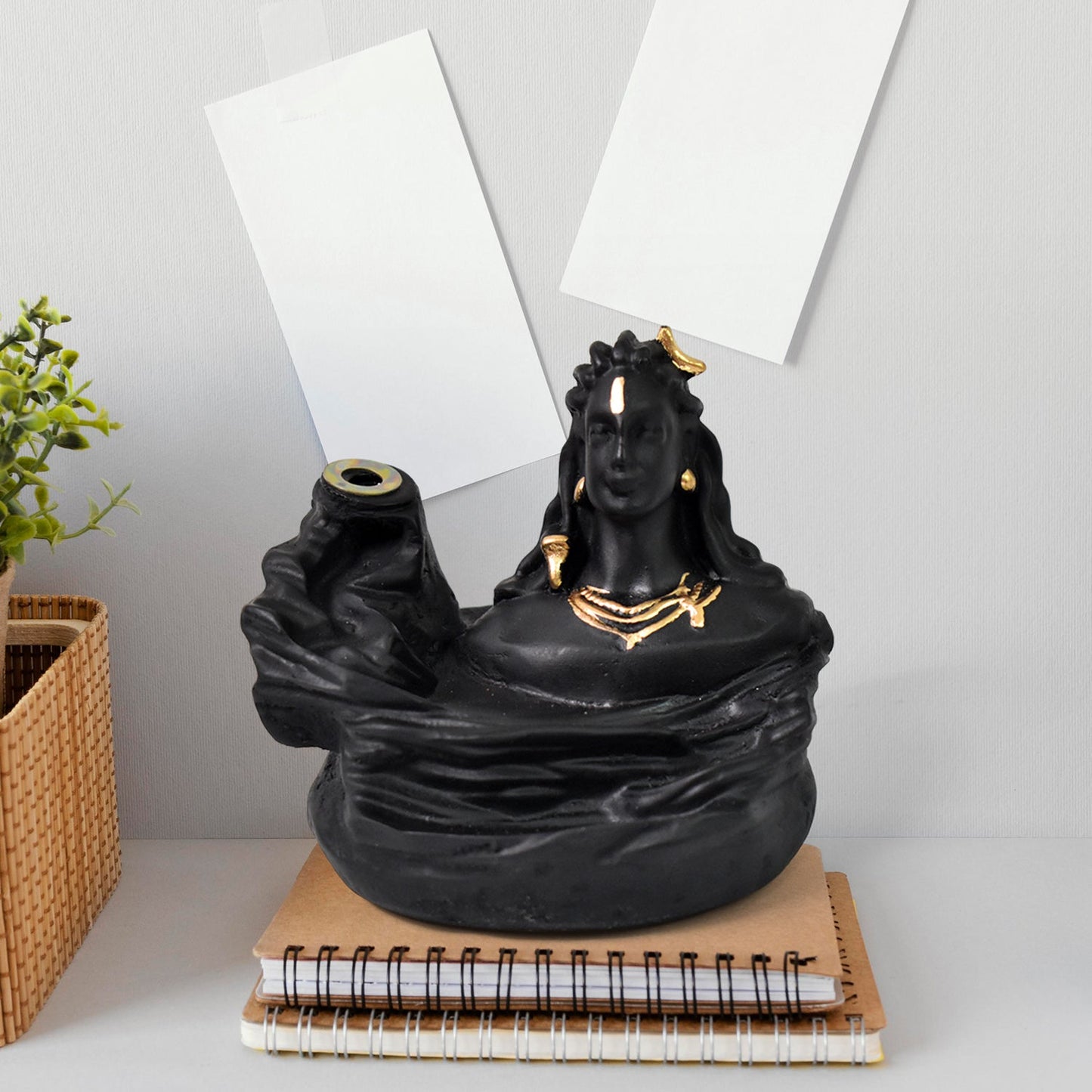 Shiva Lingam Backflow Incense Fountain, Handcrafted incense backflow smoke fountain Lord Shiva statue