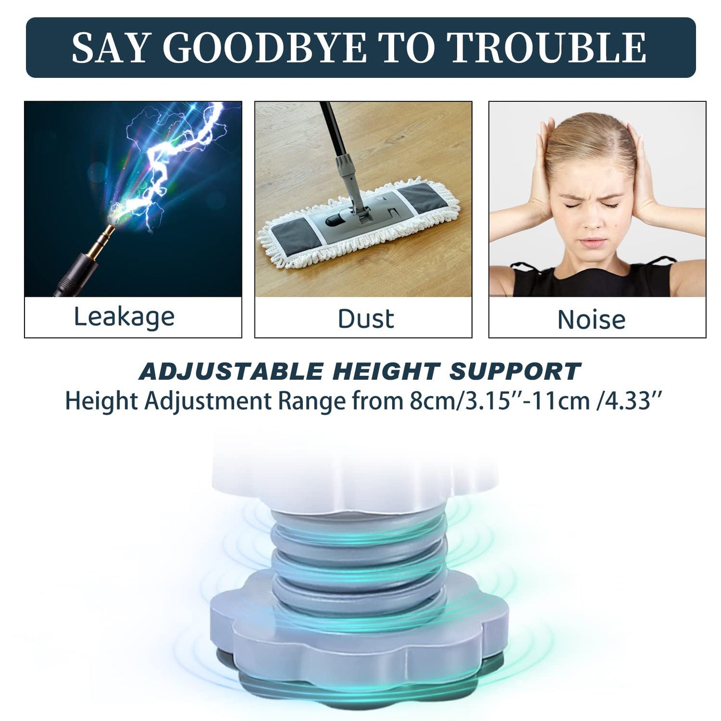 Washing machine support pads used under dryer and refrigerator