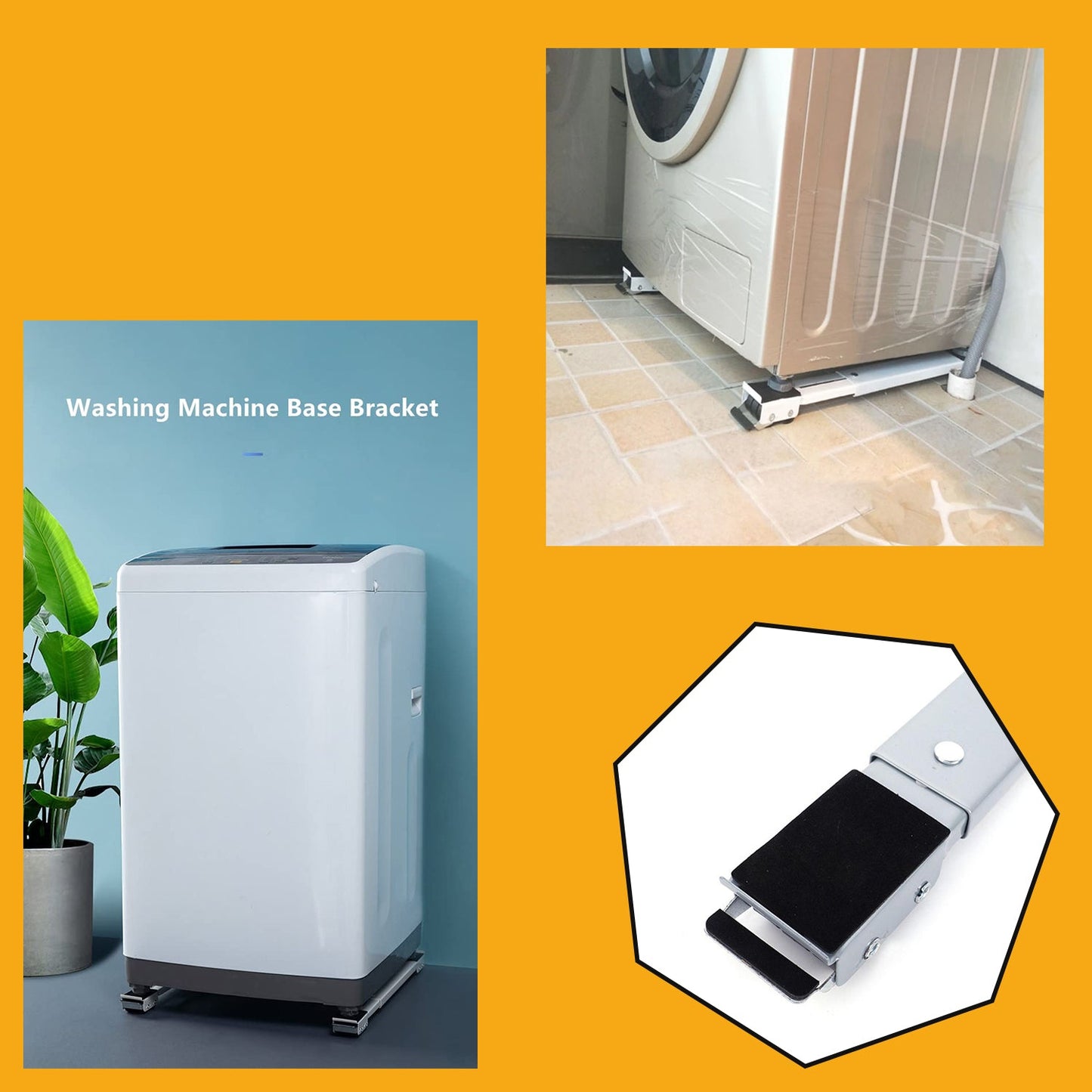 Heavy duty castor wheels used for washing machine stand mobility
