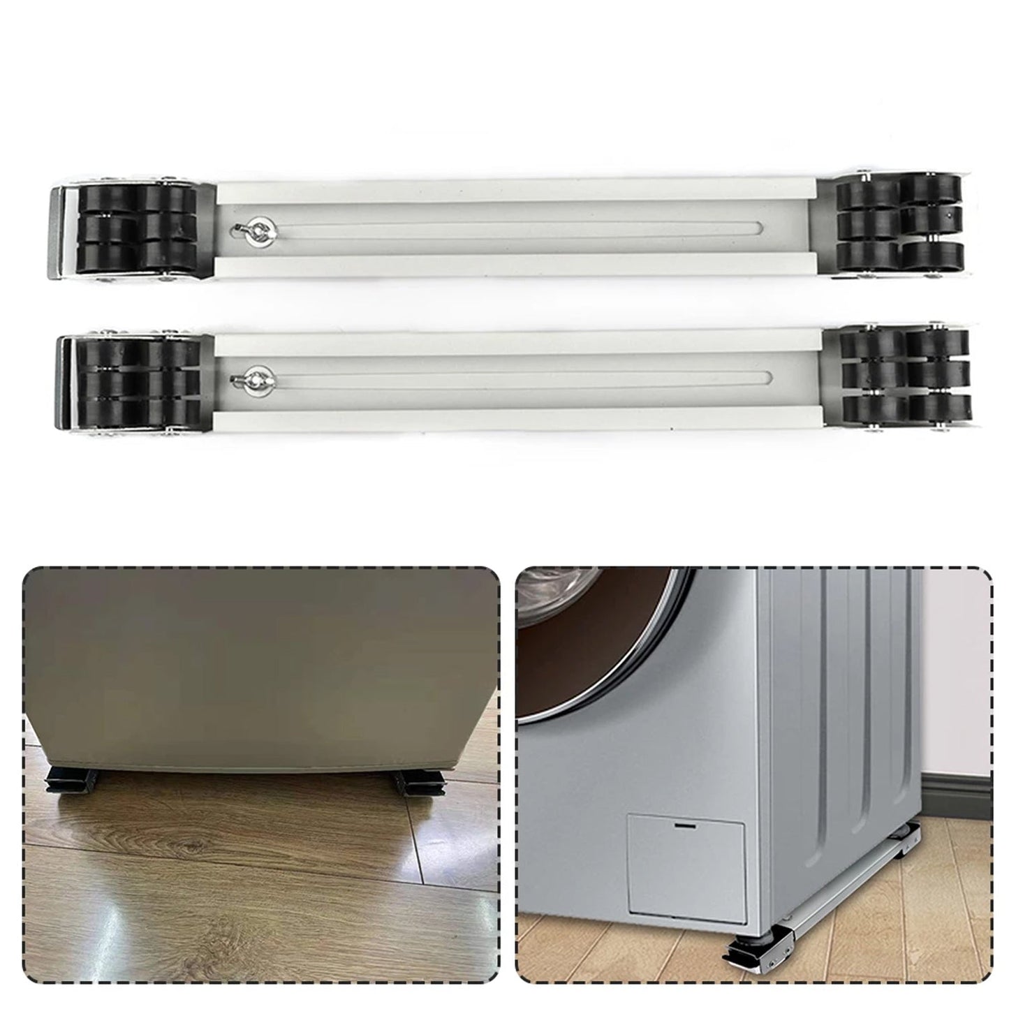 Pair of heavy duty castor wheels stand with button lock system