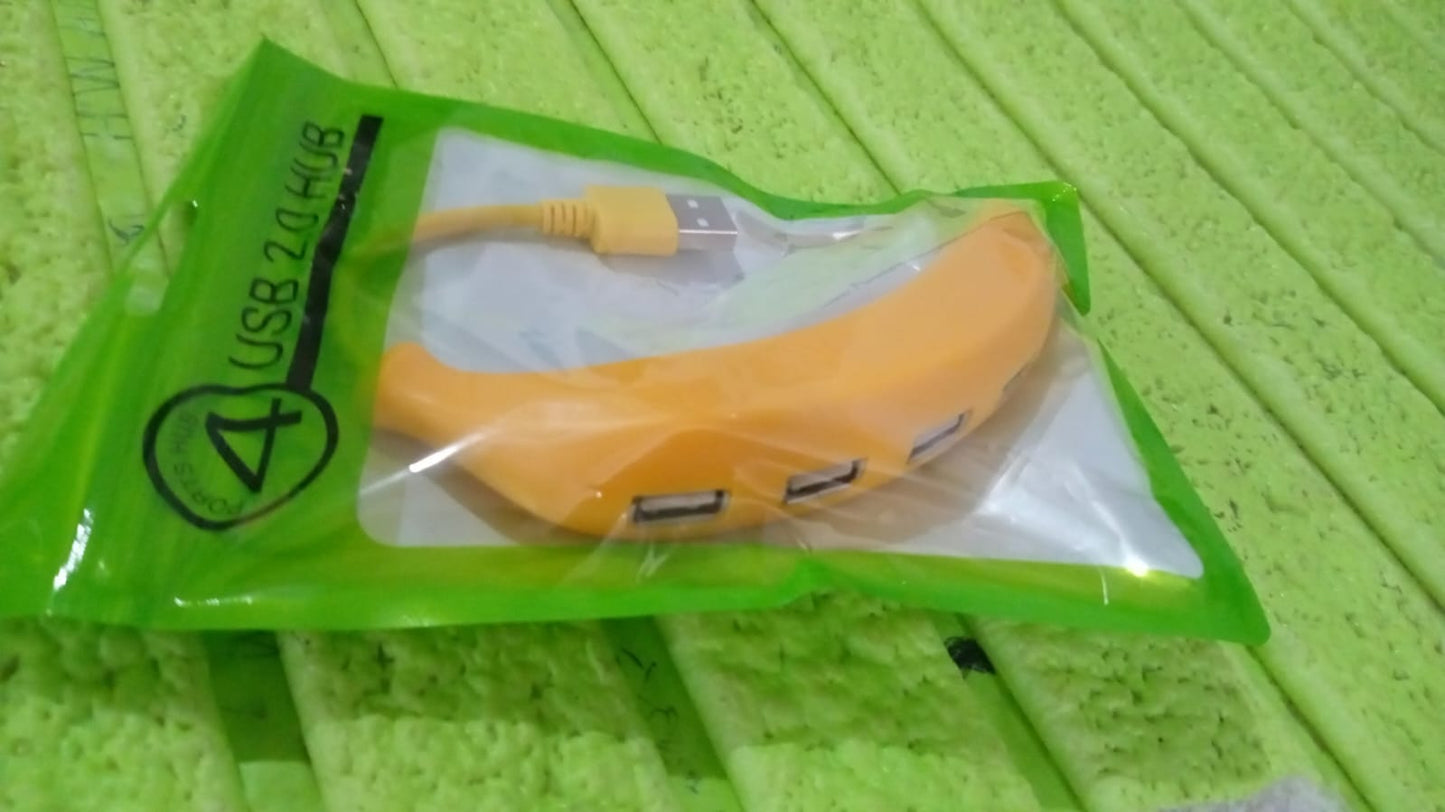 Fun tech gadget banana USB hub with 4 ports plug and play