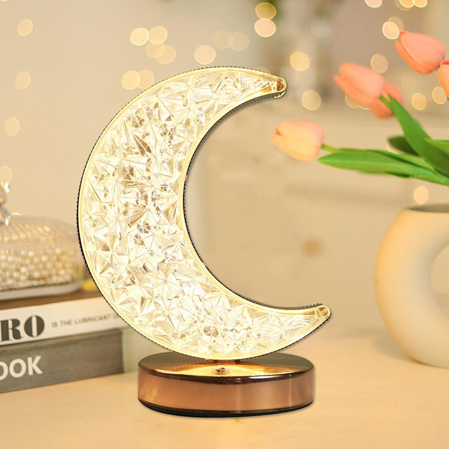 Stylish bedside moon lamp for bedroom, office, or study desk