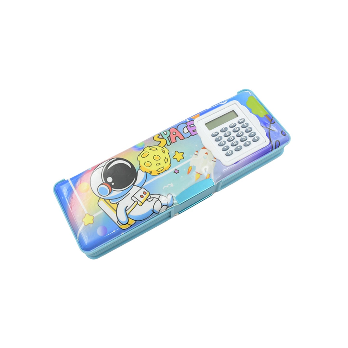 Kids magnetic geometry box with two-level storage and slots