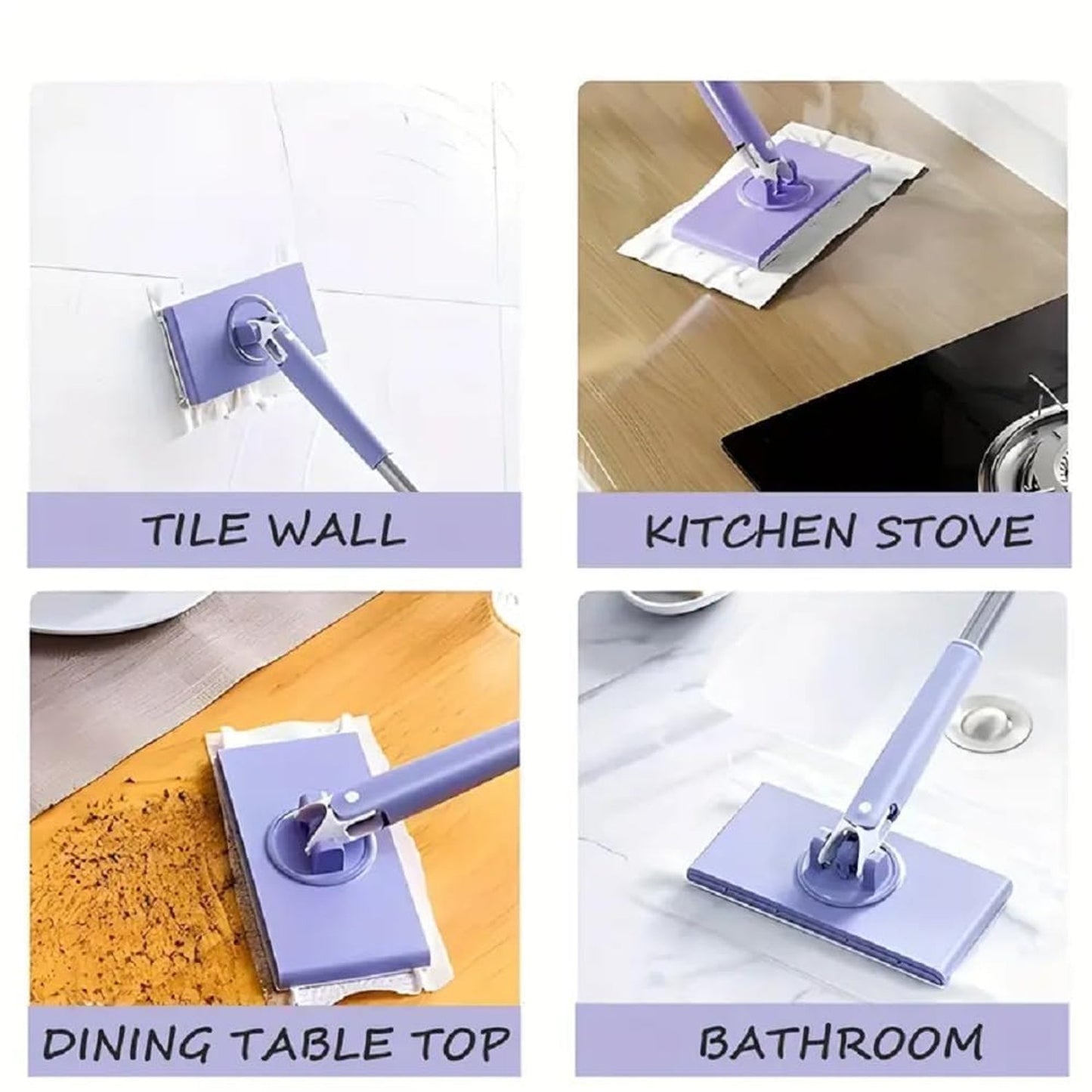 Portable push-pull handle mop for floor and wall cleaning