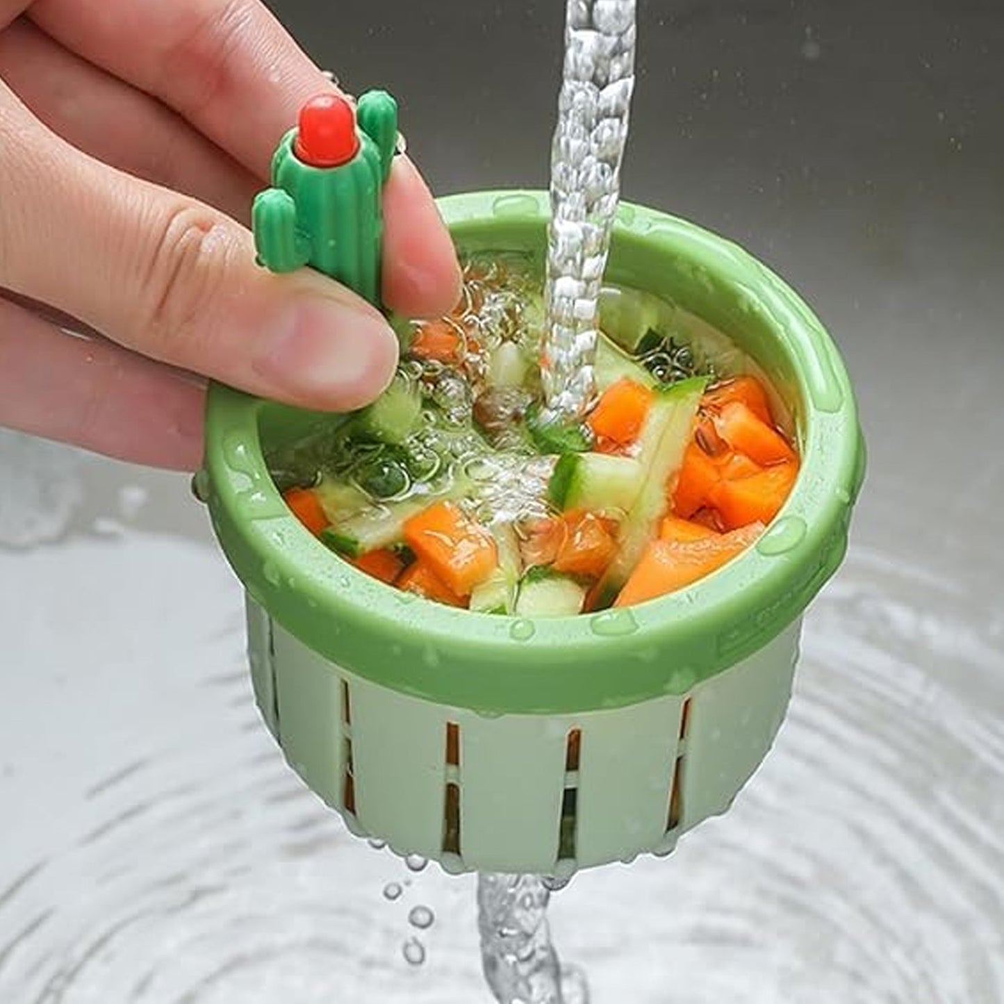 Self Cleaning Removable Draining Net Lifting Basket, Removable plastic sink strainer basket for food debris