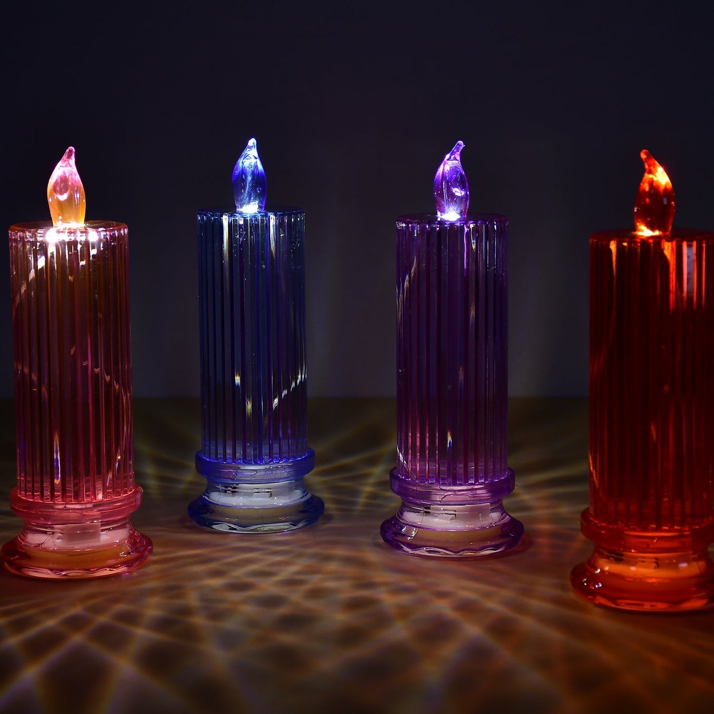 Multicolor glitter swirling LED candle battery powered