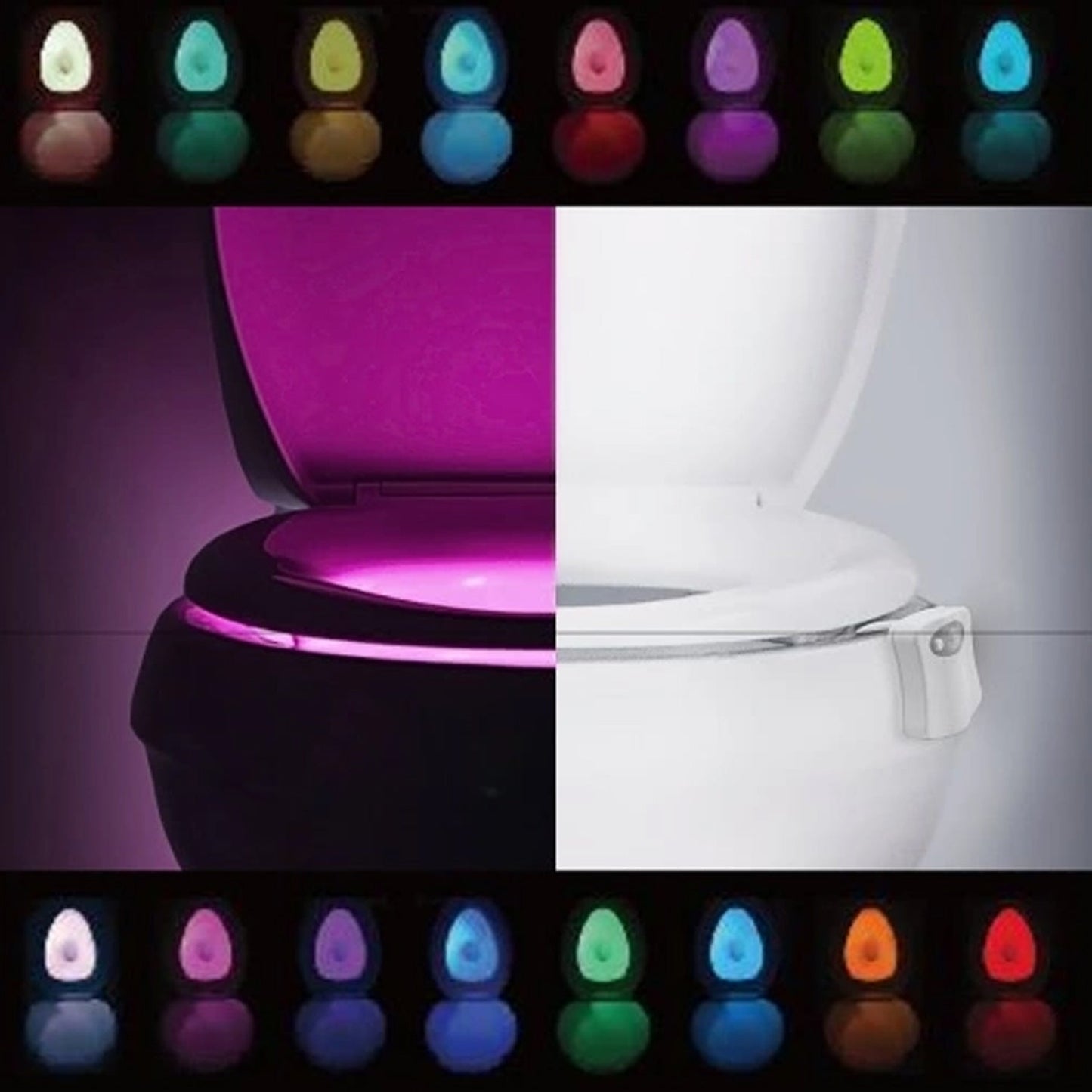 Battery-operated motion sensor toilet bowl light